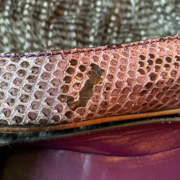 Gucci | Shoes | Gucci Snakeskin Gg Logo Flats | Poshmark